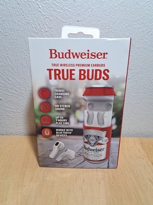 BRAND NEW SEALED True Buds Budweiser Wireless Earbuds HD Stereo Sound 7 hours