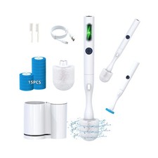 Toilet Brush and Holder Set, Motorized Toilet Brush with 15 Disposable Refill...
