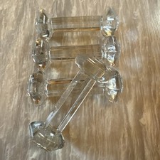 Juego de 4 restos de cubiertos de cuchillos de vidrio antiguos Val Saint Lambert Bélgica