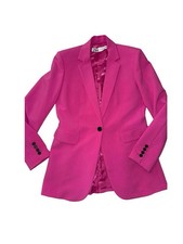 Zara Women's Vibrant Bright Pink Single-Button tailored blazer Sz XXL-FREE SHIP
