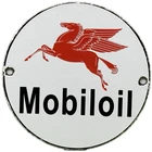 VINTAGE MOBILOIL PORCELAIN SIGN DEALERSHIP GAS STATION MOBIL MOTOR OIL PEGGY