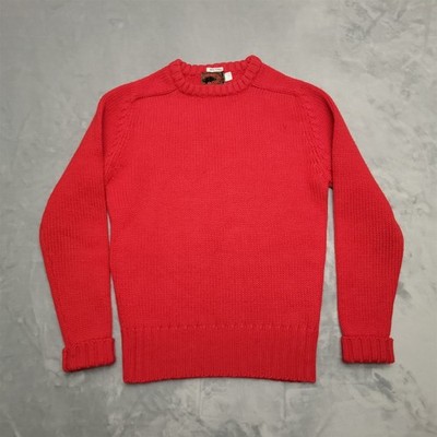 Vintage Boston Traders Sweater Womens S Red Wool Fisherman Chunky Knit Pullover