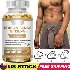 Korean Red Panax Ginseng 1600mg 120 Capsules - No Fillers Extra Strength NON-GMO
