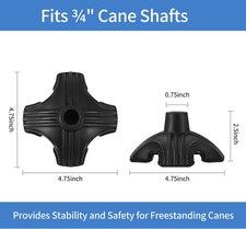 Cane Tip - Self Standing Cane Foot Replacement for Most Walking Canes, Walkin...