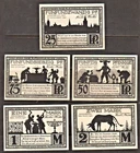 EMERGENCY MONEY PADERBORN 1921 - 25,50,75 PFENNIG, 1,2 MARK NOTES - EXCELLENT CONDITION