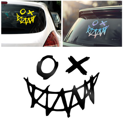 1x OX Dämon lächelndes Gesicht JDM Heckscheibe Autoaufkleber Tuning 18x15 cm