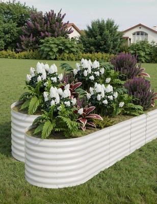 2 Pack Galvanized Raised Garden Bed Outdoor, 8 x 2 x 2 ft Metal Planter Box