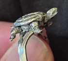 VTG ARTICULATED TURTLE RING IN .925 STERLING SILVER 4.3 grams SIZE 9-9.5