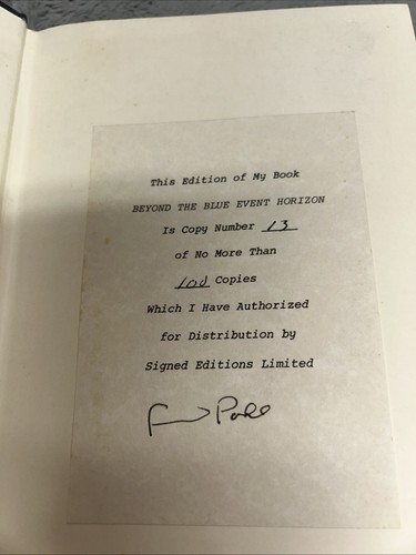 SIGNIERT LE #’d 13/100 Jenseits des blauen Ereignishorizon Frederik Pohl 1./1. Auflage '80 - Bild 3 von 7