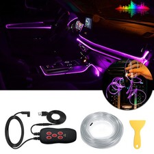 Car Interior Atmosphere Led Light Strip Wire Lamp Tube Decor Accessories 4M