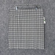 Michael Kors Skirt Womens Large Black White Houndstooth Pencil Lined NEW Preppy