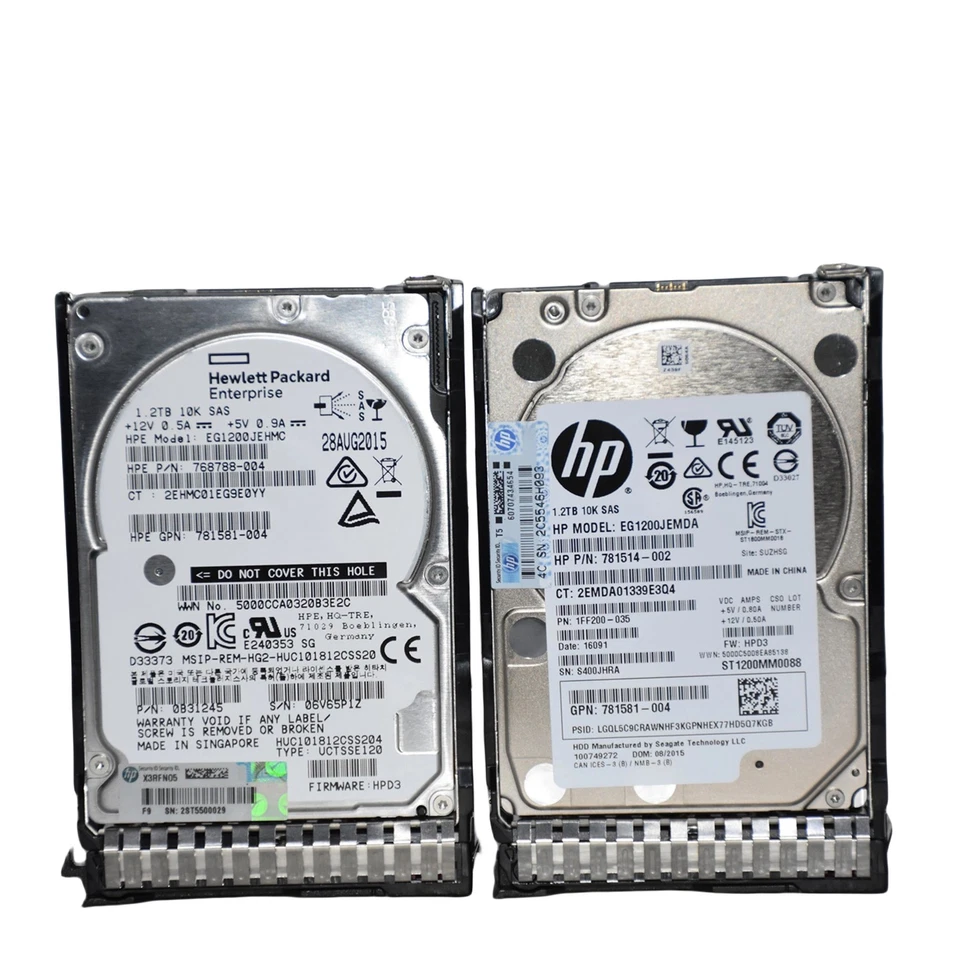 HP 781518-B21 781578-001 1.2TB 10K RPM 12Gbps SAS 2.5" SFF Server HDD for G8 G9  - Image 2 of 4