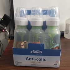 Dr Brown's Anti Colic Baby Bottle 6 Pack Woodland Animals Level 1 Natural Flow