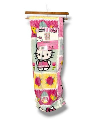 Sanrio Hello Kitty Easter Patches Throw Blanket   50in x 70in   BNWT