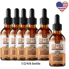 1-6x Vitamin D3 K2- D3 5000iu  K2 MK7 120Mcg  Omega 3 250Mcg 60ML