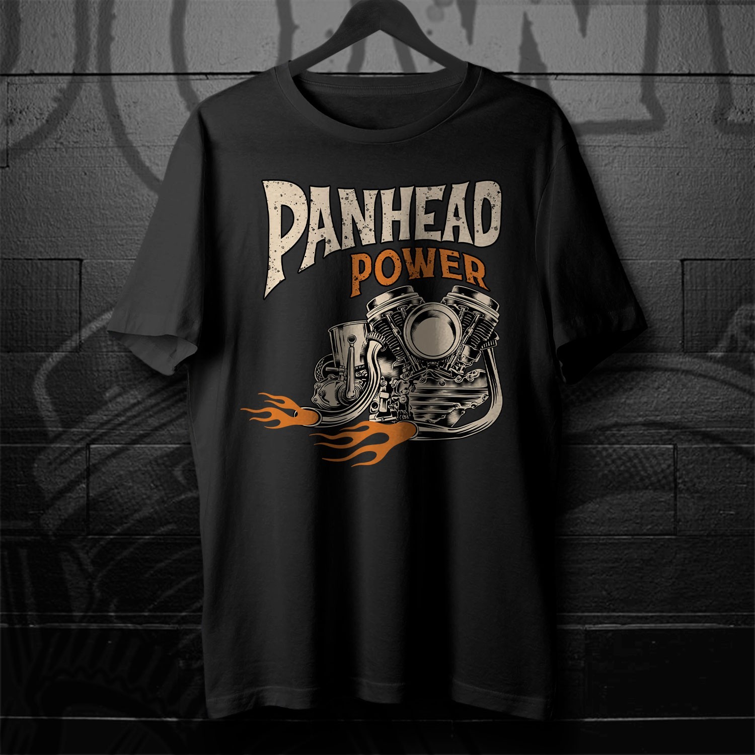 Motorcycle T-shirt for Harley Davidson Panhead fans - Panheads Power