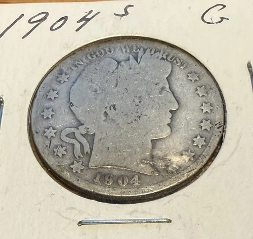 1904-S BARBER HALF DOLLAR ONLY 553,038 MINTED SEMI KEY