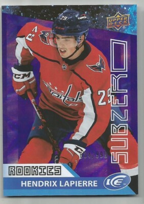 2021-22 UD Ice Hendrix Lapierre Sub Zero Rookies #'d 834/999 Card SZ-46 Capitals