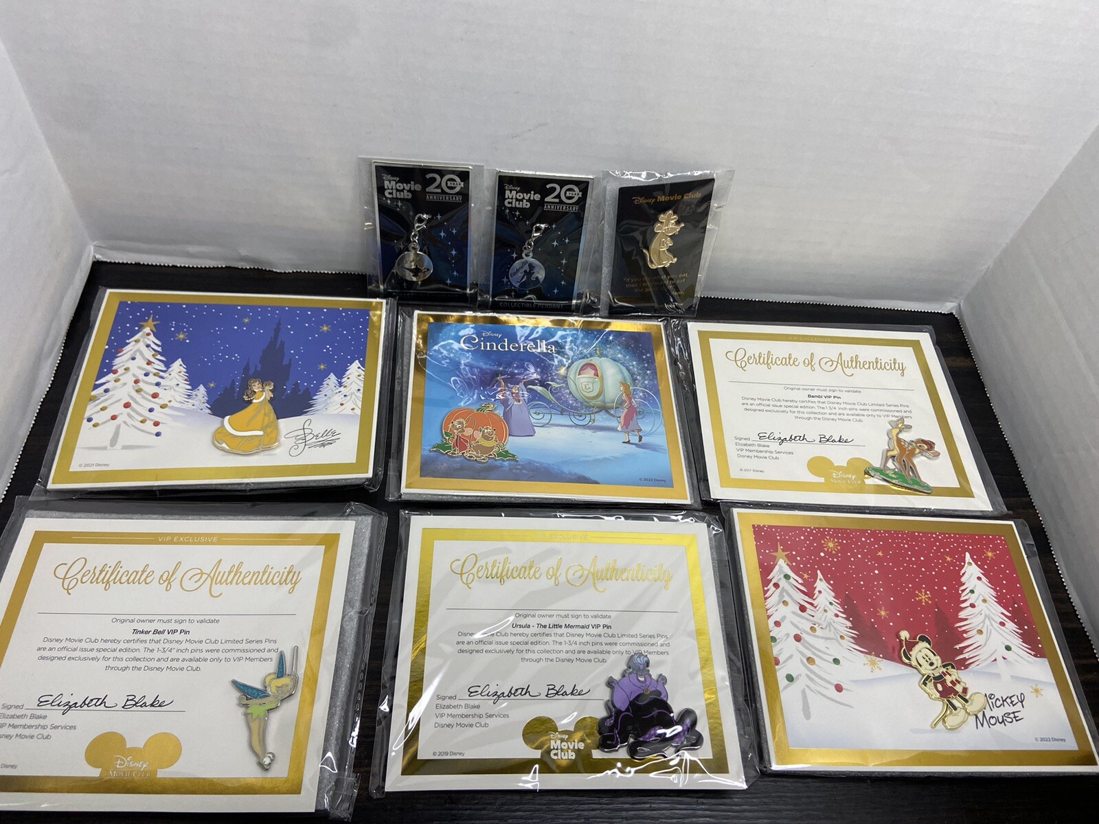 Authentic Disney Movie Club DMC / VIP Pins - Lot of 6 + Pendants MICKEY, BAMBI +