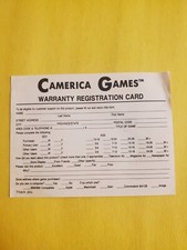 Camerica Games Video Game Company Warranty Registration Card Insert ONLY