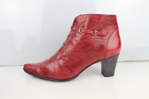DORKING T 41 Bottines pointues cuir rouge campari Bon état - Photo 6 sur 13