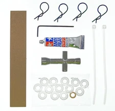 New Tamiya Hornet Plastic Bearings, Tools, Grease, Double-sided Tape & Snap Pins
