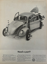 1965 Volkswagen Beetle Need A Part Automobile Pieces Vintage Print Ad