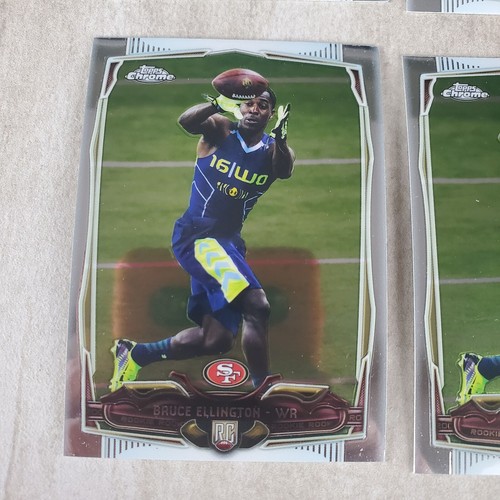 Lotto 9 carte da calcio diverse Topps Chrome Bruce Ellington #116 base 2014 quasi nuove - Foto 7 di 10