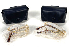Lot of 2 Foldable Reading Glasses Vintage Folding Spectacles w Case  400