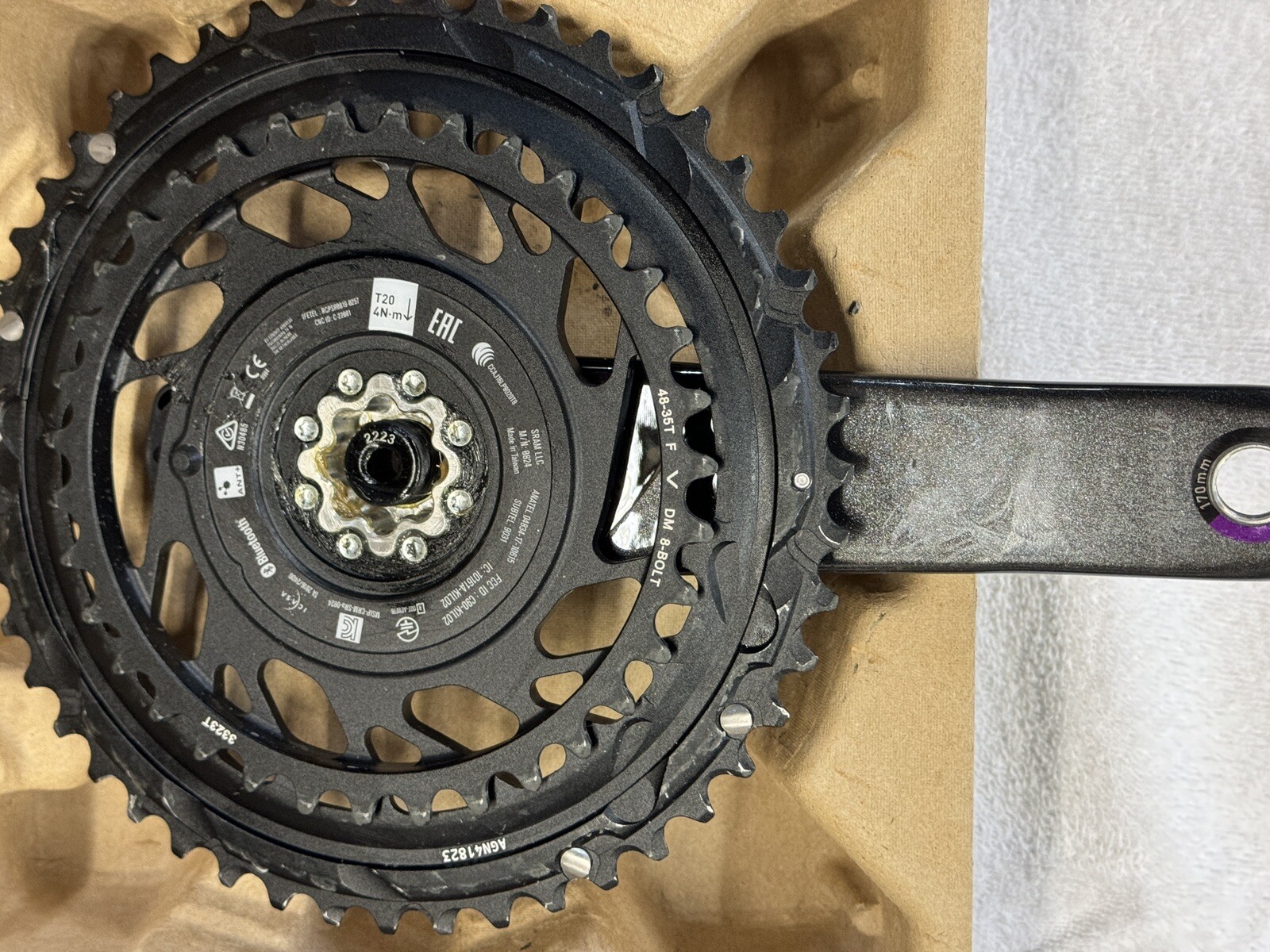 SRAM Force AXS Power Meter Crankset, 170 Dual Sided Power Balance, 48/