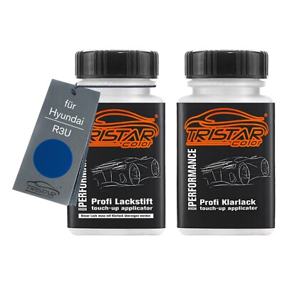 Autolack Lackstift Set für Hyundai R3U Ara Blue Metallic Basis Klarlack je 50ml