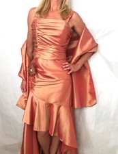 Stunning JOVANI Gala Gown Mother of the Bride Dress Shimmering Ombre Faux Silk