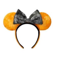 Disney's Minnie Mouse Ears in Orange  Black Tie-Dye Halloween Fall