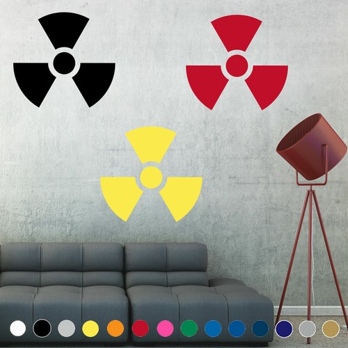 Nuclear Wall Sticker Radioactive Wall Decal Biohazard Symbol Logo Room Nuclear Radiation ...