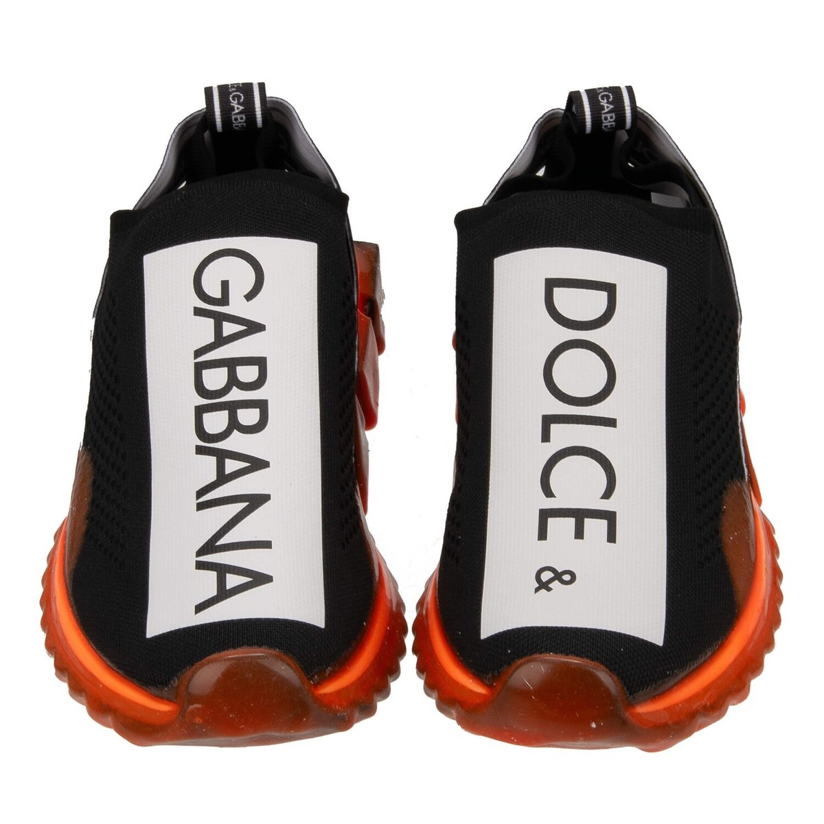 靴 DOLCE GABBANA DOLCE & GABBANA Shoes Black Leather Logo Portofino Sneaker