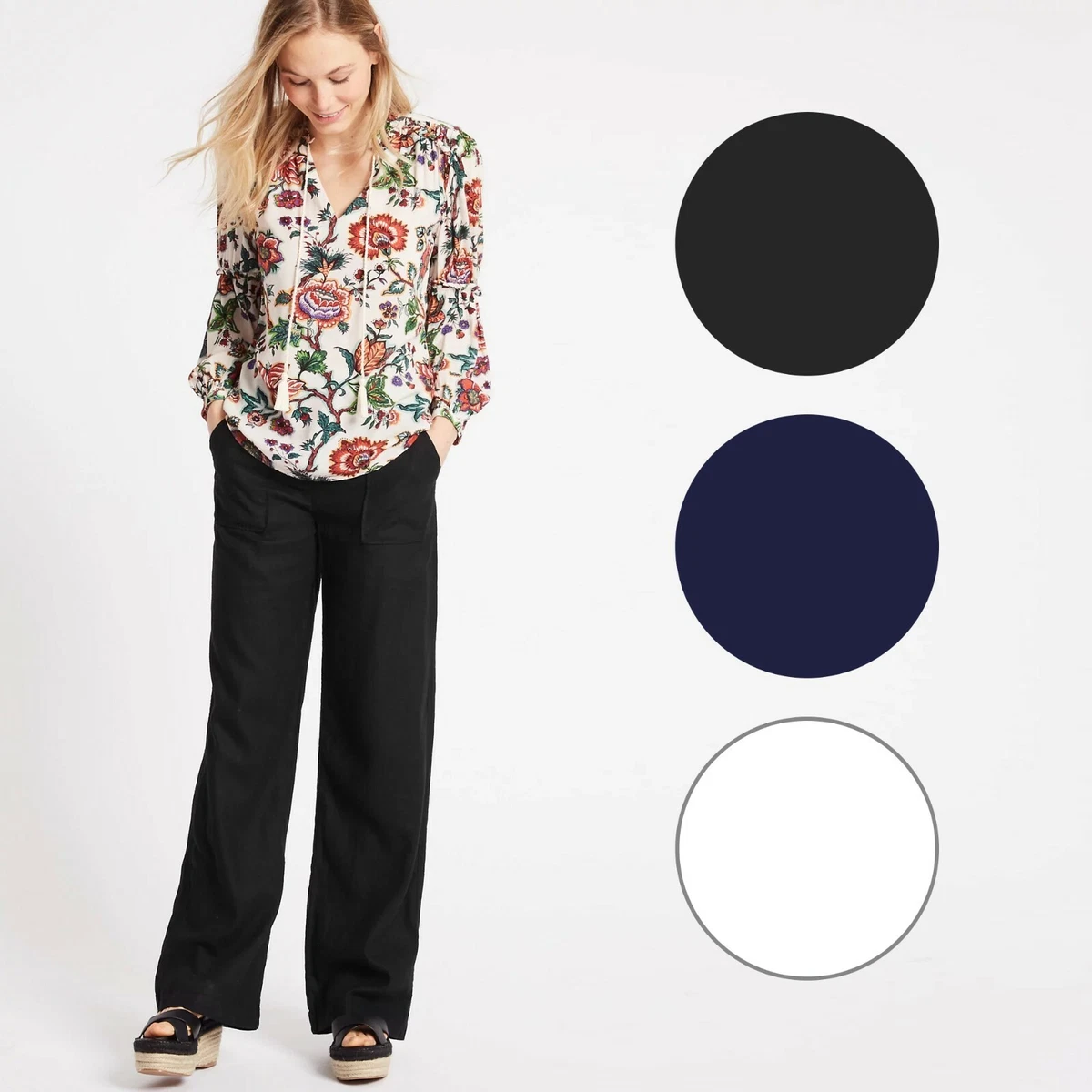 M&s wide leg linen hotsell trousers