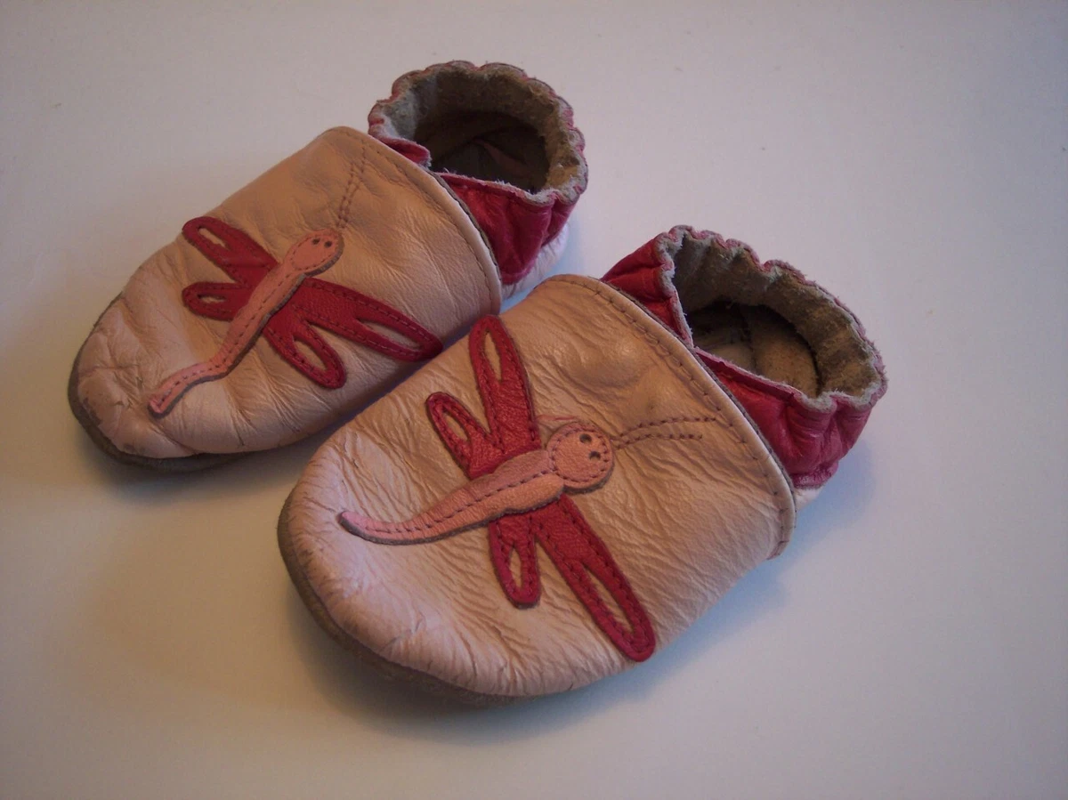 GIRLS ROBEEZ CRIB SHOES DRAGONFLY SIZE 0 6 MTHS. GUC