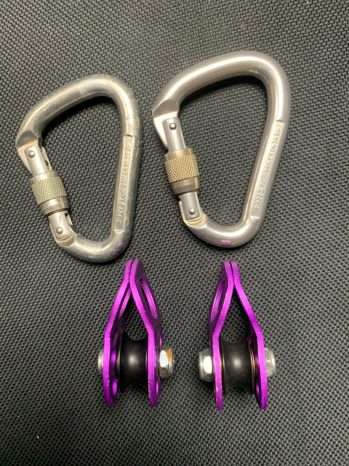 CMI pulleys and Black Diamond locking carabiners. Climbing hardware. eBay