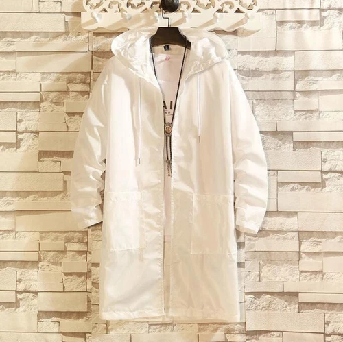 Neu Sommer Herren dünne lange Kapuzenjacken lässig Sonnenschutz Mantel Windbreaker Geschenk - Bild 14 von 14