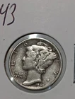 1943  MERCURY DIME  XF/AU Choice  D/338