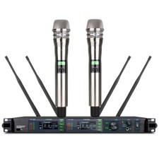 Advanced Silver 2 KSM8 Handheld Wireless Microphone System Stage DJ Karaoke Sing