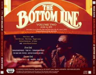 MILES DAVIS AGHA-PANG FINAL CONCERT AT BOTTOM LINE VOLUME TWO JUNE