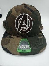 Marvel Avengers Adjustable BallCap Hat Youth Size Snapback Camo OSFM