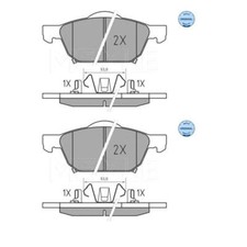 2x Meyle 025 258 0417 Bremsbelagsatz Scheibenbremse Vorne für Honda Civic IX