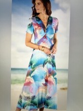 NWT soft  Surroundings Anya midi dress size M pullover machine wash