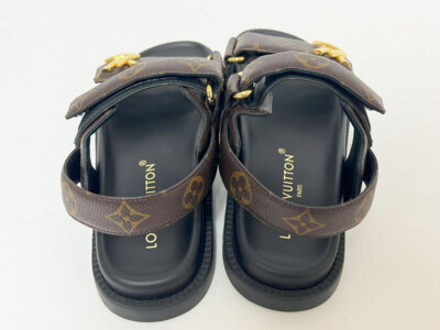LOUIS VUITTON LV Sunset Line Sandals Women's Monogram Size 38 US8