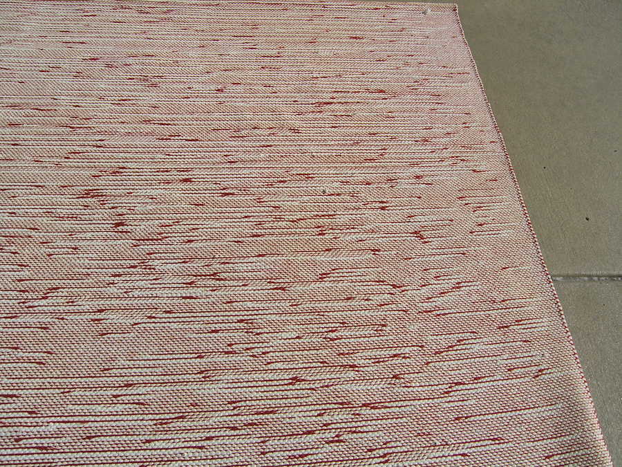 Great Vintage Red & White Cotton Hand Woven Loomed Rope / Rag Area Rug ...