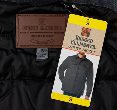 Rugged Elements Men's SMALL Tech Utility Jacket Navy Heather