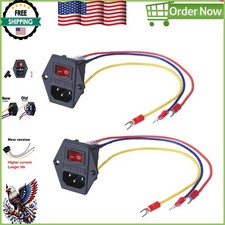 15A Rocker Switch  10A Fuse Power Socket Module - 2pcs for Easy Installation