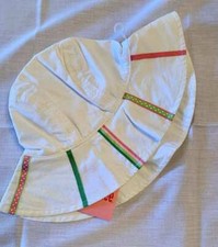 Gymboree Spring Fun Ribbon Accented Floppy White Hat Sz S/M NWT
